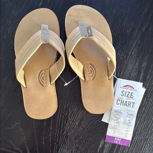 Rainbow Tan Sandals Minimalist Design